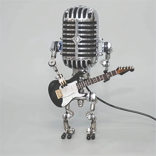 Robot Table Lamp with Guitar and Dimmable LED Light