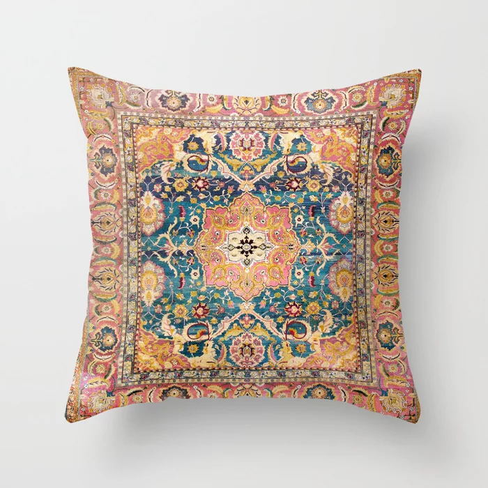 Moroccan Style Boho Cushion Cover with Concealed Zipper