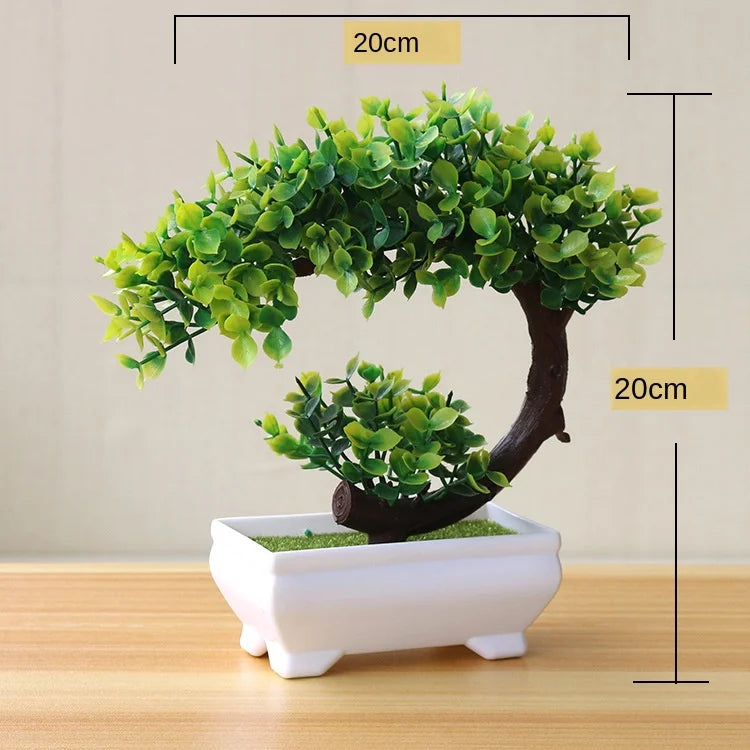 Mini Plastic Bonsai Plant for Desk Decor