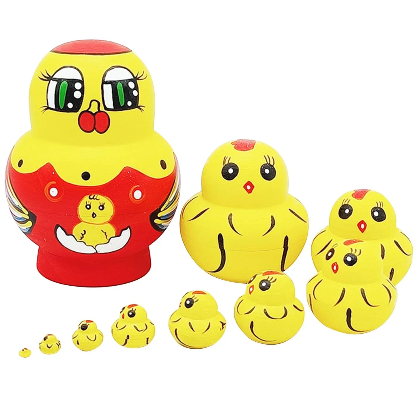 Wooden Russian Matryoshka Dolls Set of 10