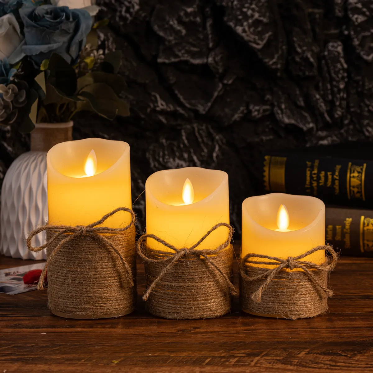 Flameless LED Bubble Block Candles