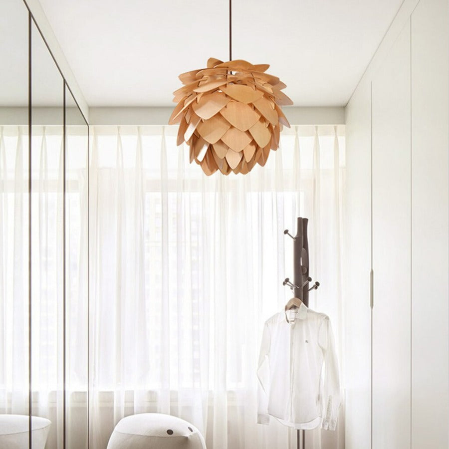 Handcrafted Pine Cone Pendant Light with Adjustable Cord