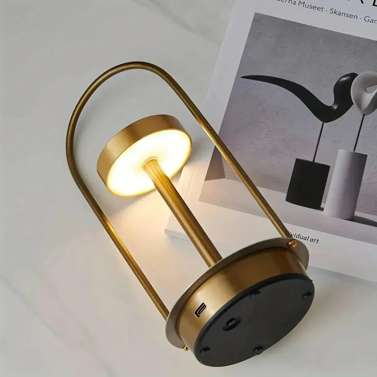 Dimmable Rechargeable Retro Table Lamp with Touch Control