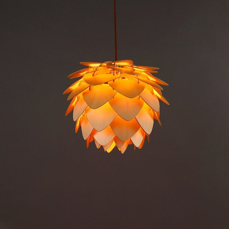 Handcrafted Pine Cone Pendant Light with Adjustable Cord
