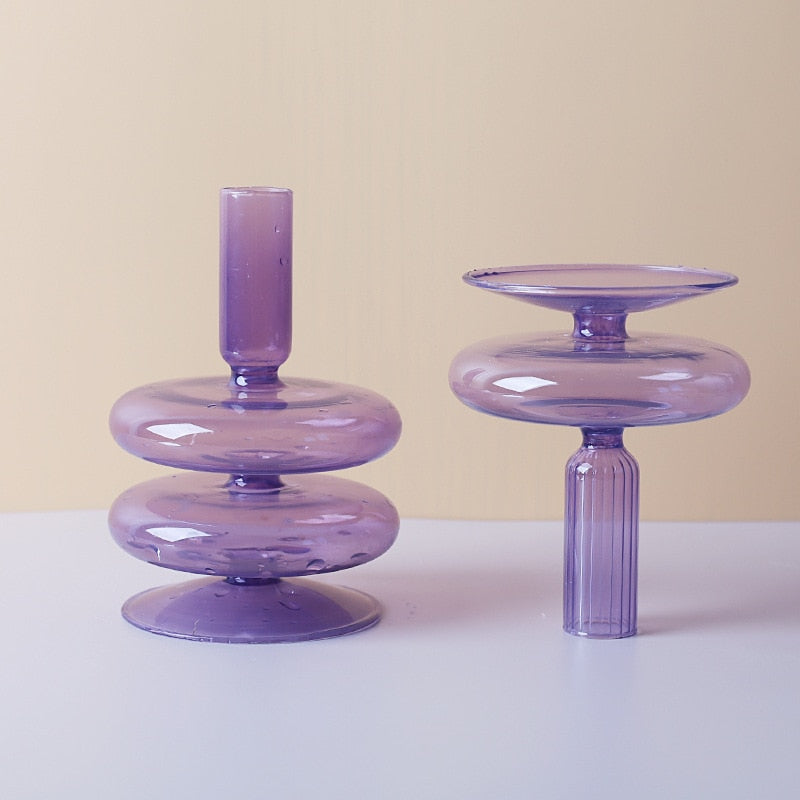 Lilac Borosilicate Glass Candle Holder