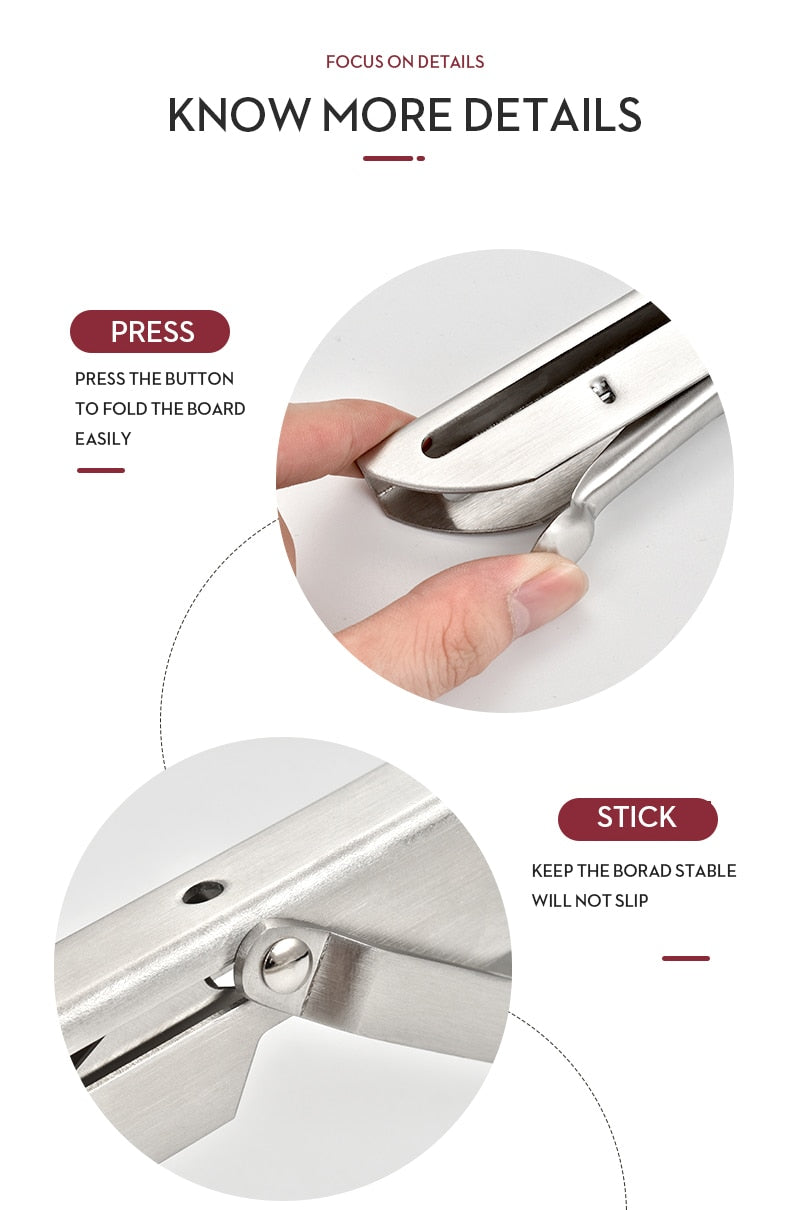 Collapsible Heavy-Duty Stainless Steel Shelf Brackets