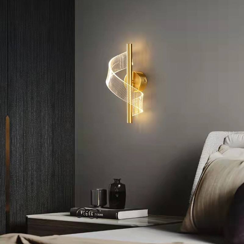 Modern Wavy LED Wall Lamp with Adjustable Light Colors