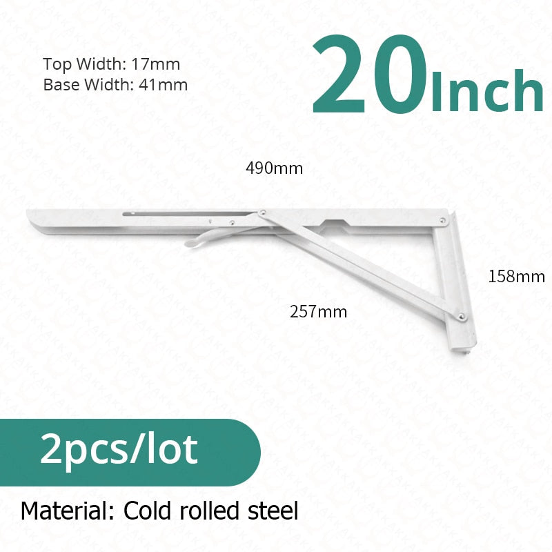 Collapsible Heavy-Duty Stainless Steel Shelf Brackets