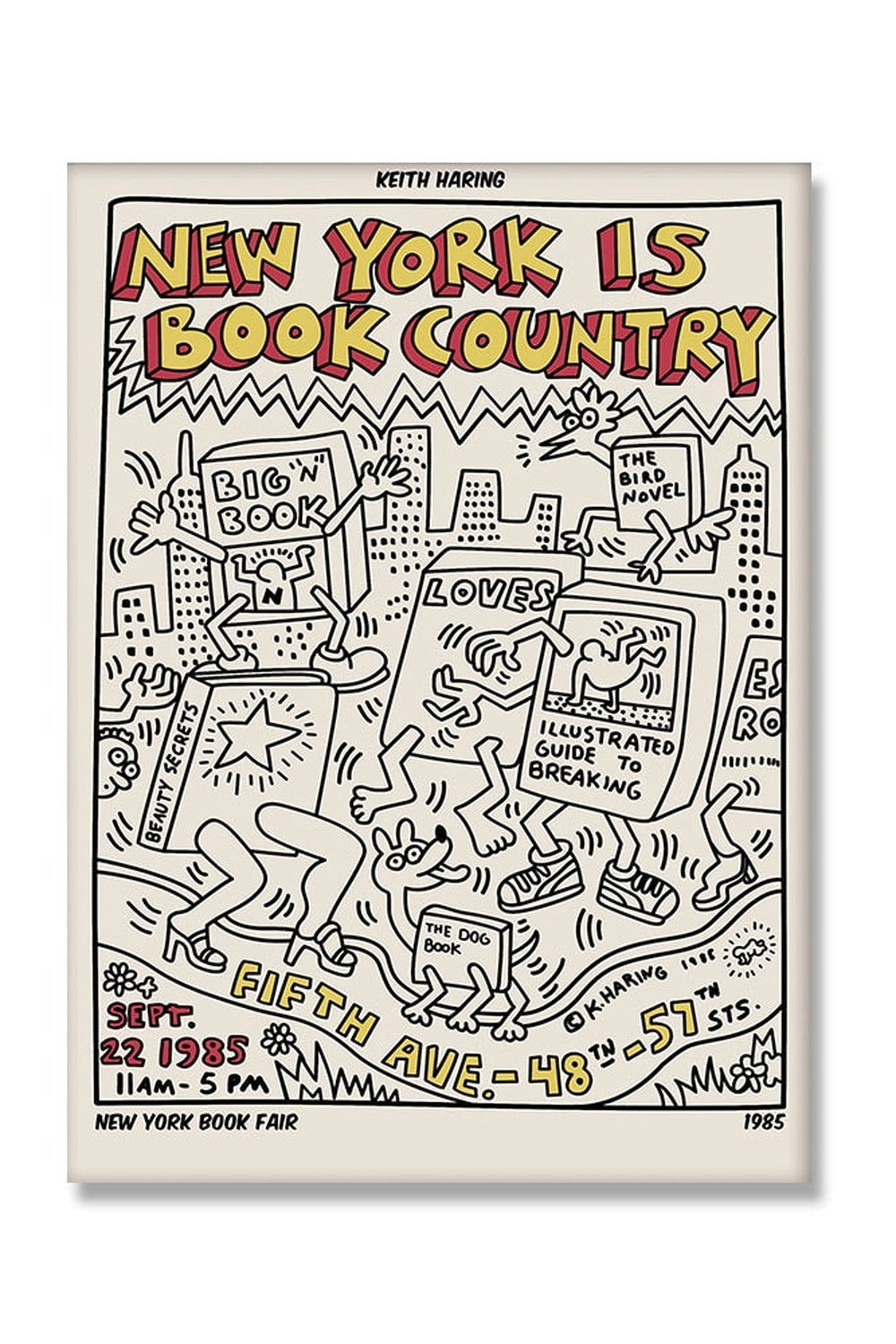 Keith Haring Inspired Linen Canvas Art