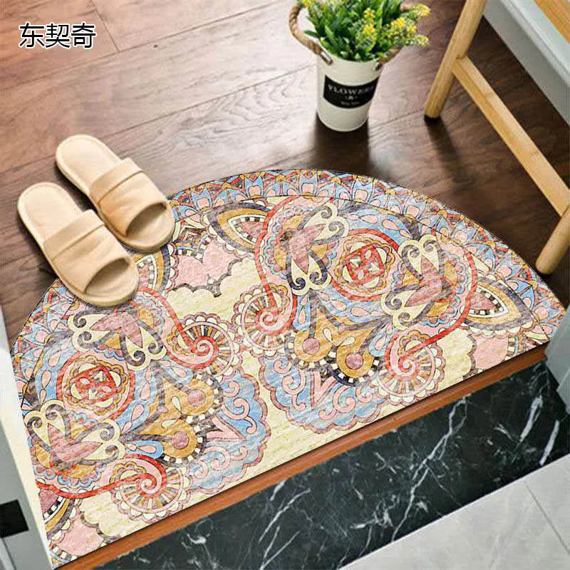 Bohemian Non-Slip Semicircular Polyester Doormat