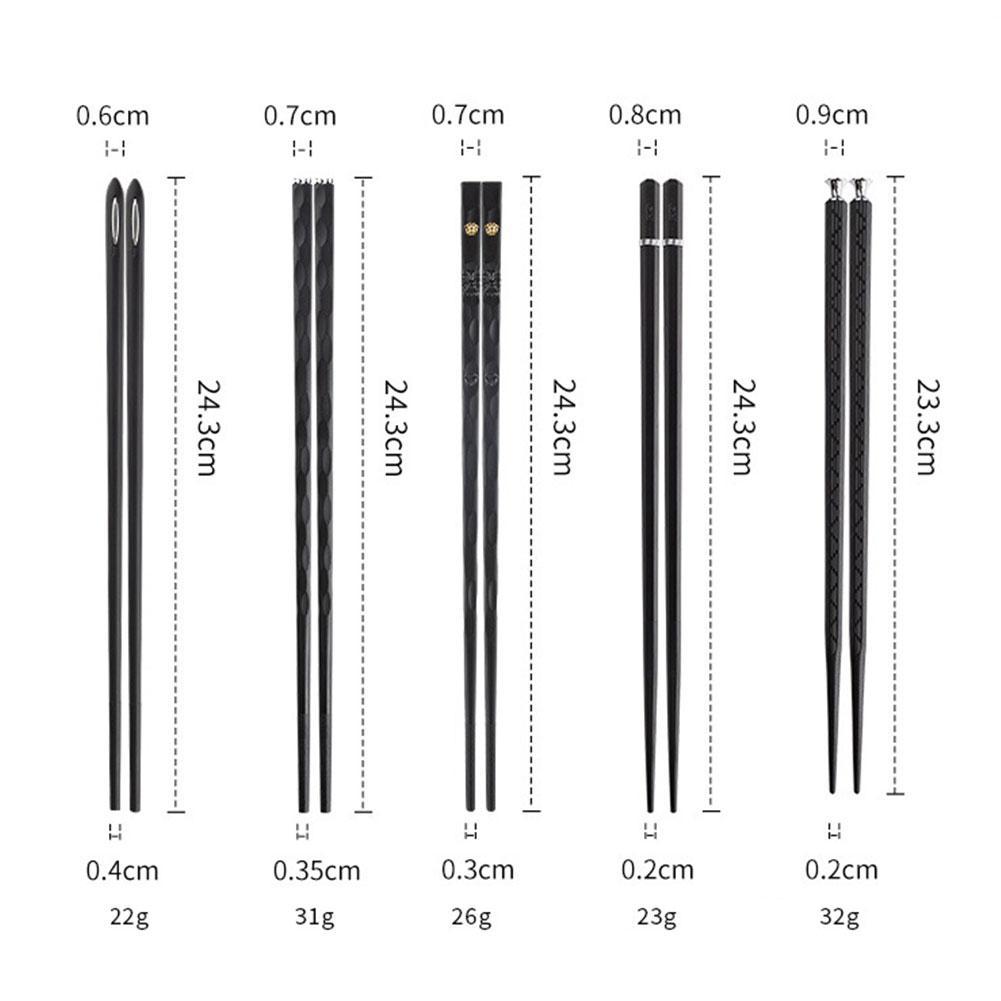 Luxe Alloy Chopstick Set with Elegant Design - 5 Pairs
