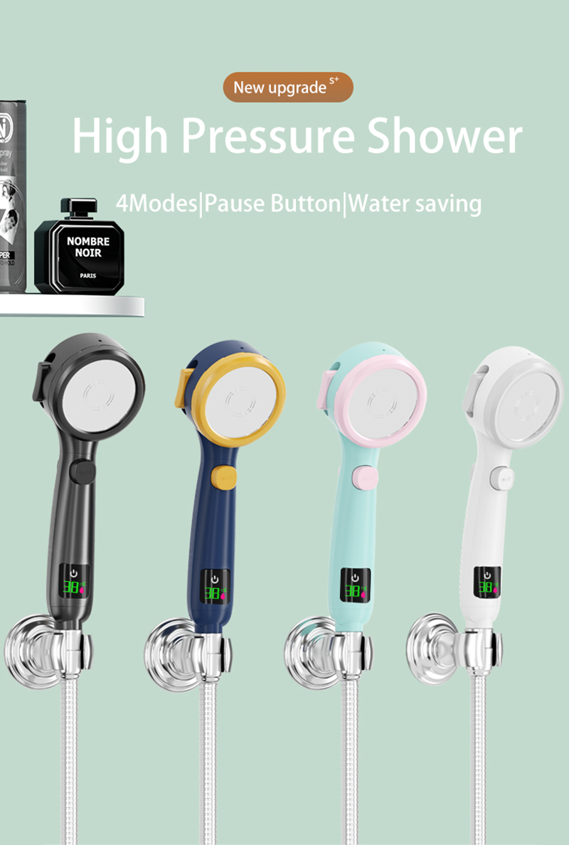 Shower Head with Built-in Temperature Display and Eco-Friendly Features
