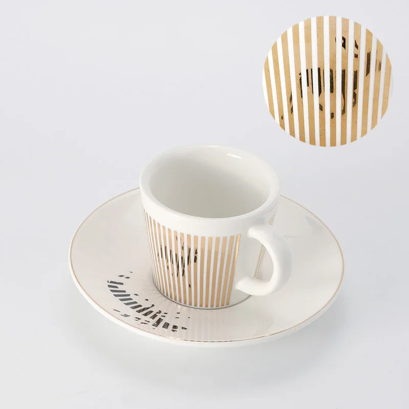 Ceramic Leopard Print Coffee Mug Set with Coaster