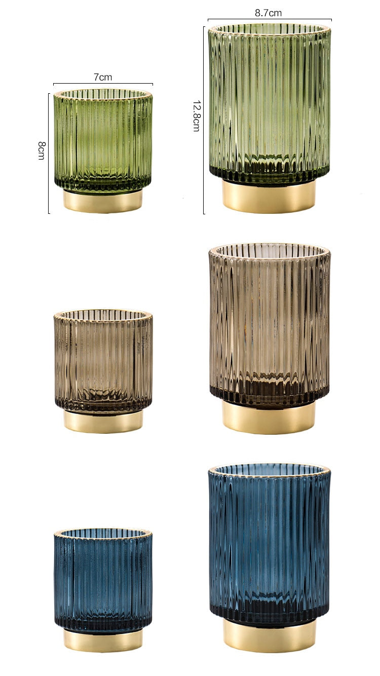 Gold Foil Glass Makeup Organizer with Textured Finish