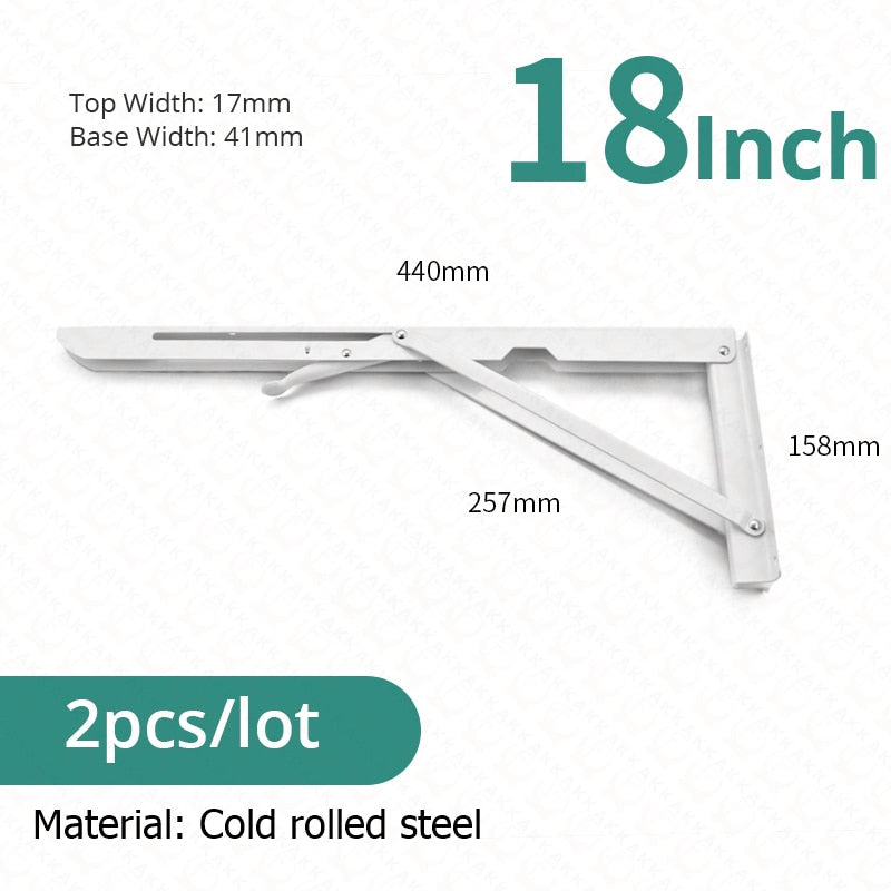 Collapsible Heavy-Duty Stainless Steel Shelf Brackets