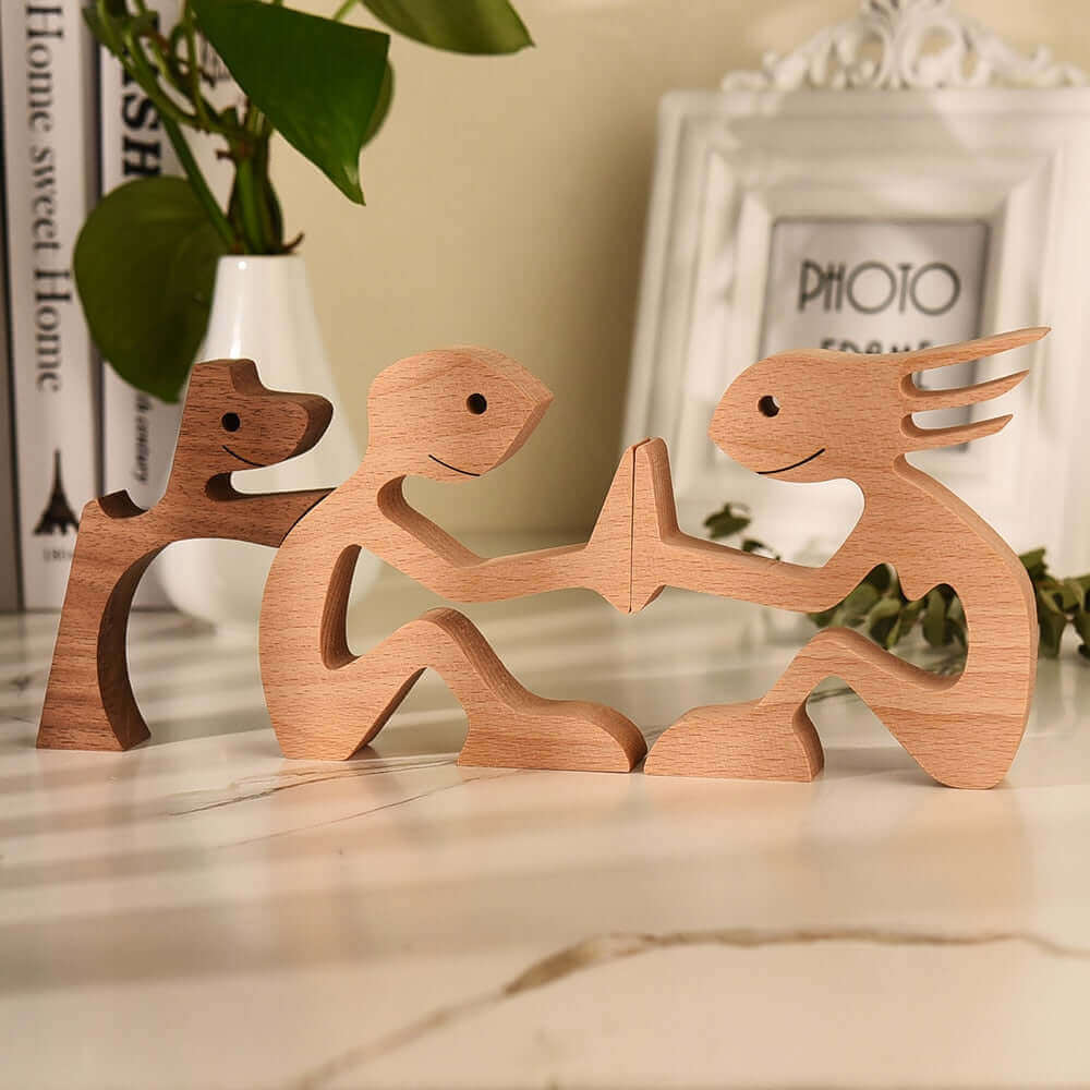 Danish Wooden Animal Ornaments - Hand-Carved Pet Decor