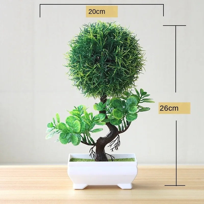 Mini Plastic Bonsai Plant for Desk Decor