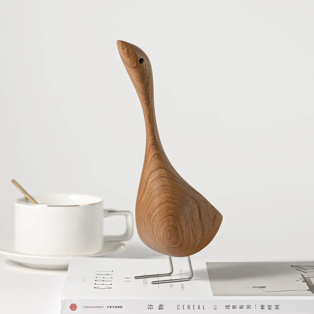 Scandinavian Teak Wood Goose Figurines
