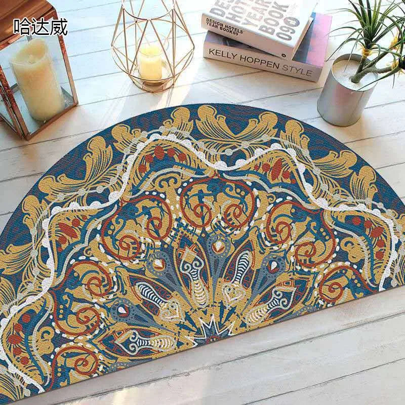 Bohemian Non-Slip Semicircular Polyester Doormat