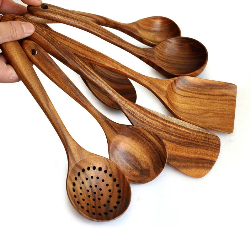 Premium Teak 7-Piece Kitchen Utensil Set