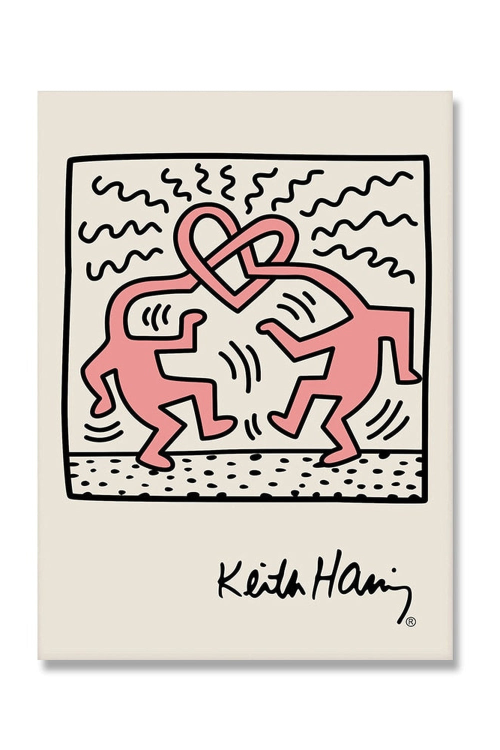 Keith Haring Inspired Linen Canvas Art
