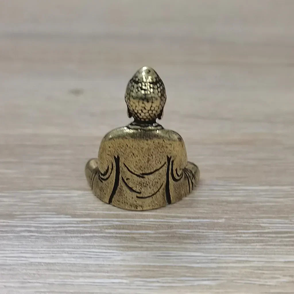 Mini Brass Buddha Statues - Set of 10 for Office Decor