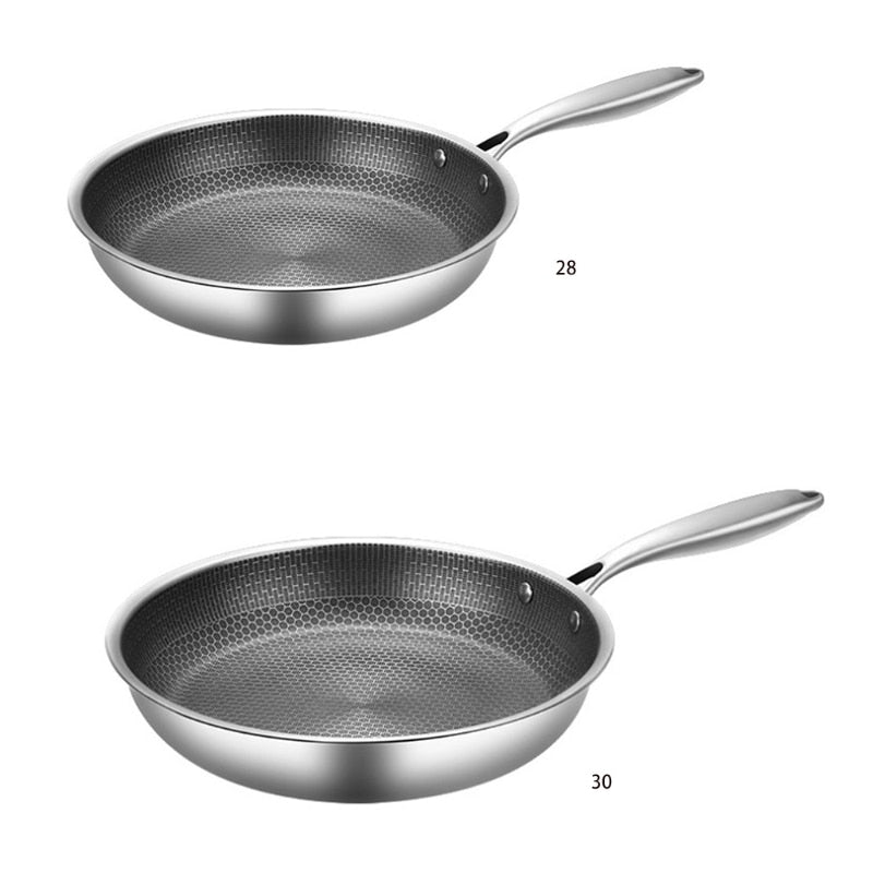 Non-Stick Scratch-Resistant Stainless Steel Frying Pan