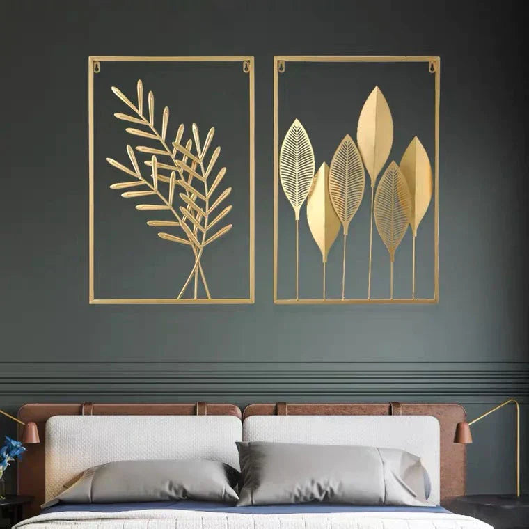 Golden Leaf Metal Wall Art