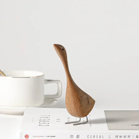 Scandinavian Teak Wood Goose Figurines