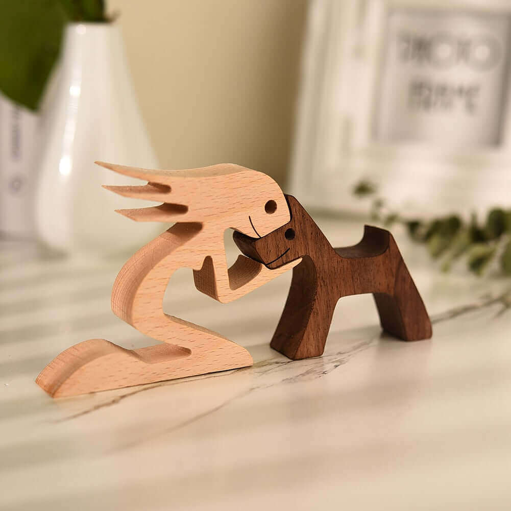 Danish Wooden Animal Ornaments - Hand-Carved Pet Decor