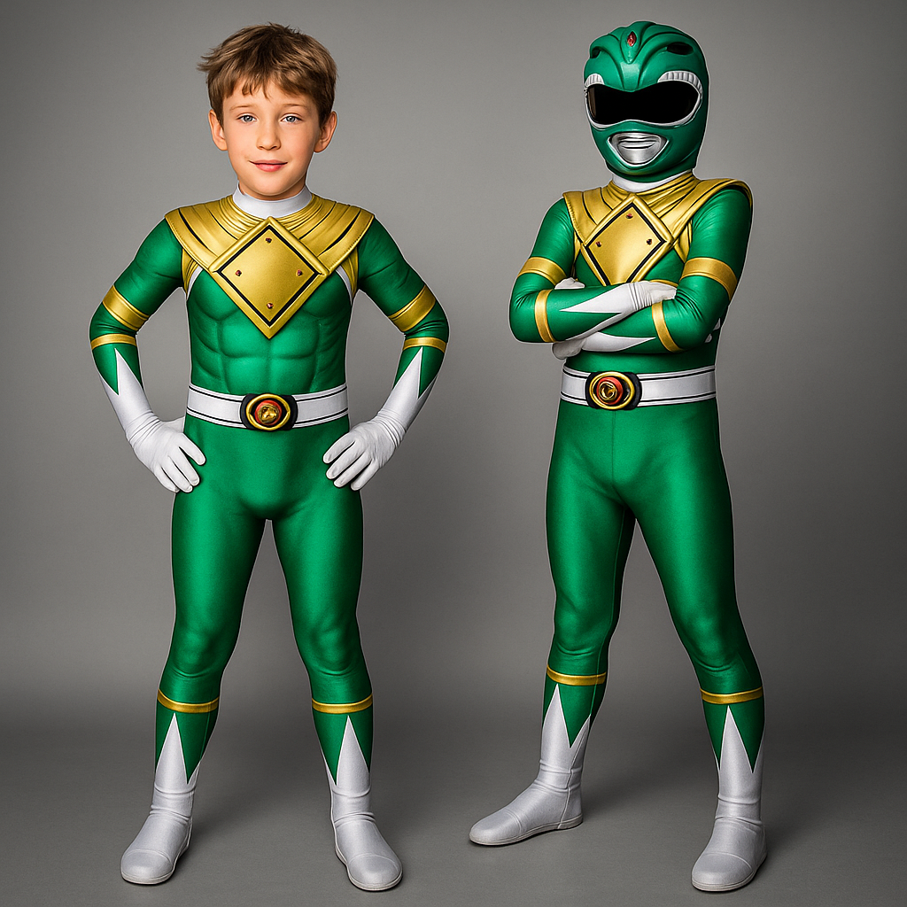Kids Superhero Muscle Print Jumpsuit Costume with Detachable Hood
