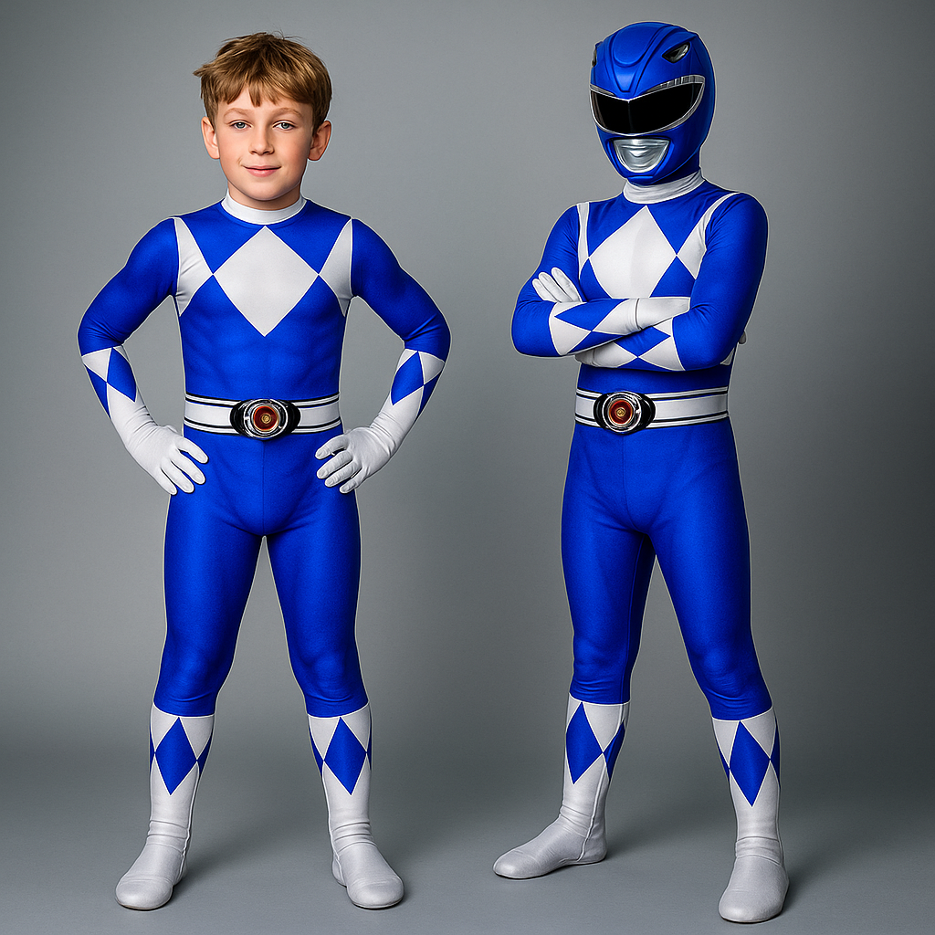 Kids Superhero Muscle Print Jumpsuit Costume with Detachable Hood