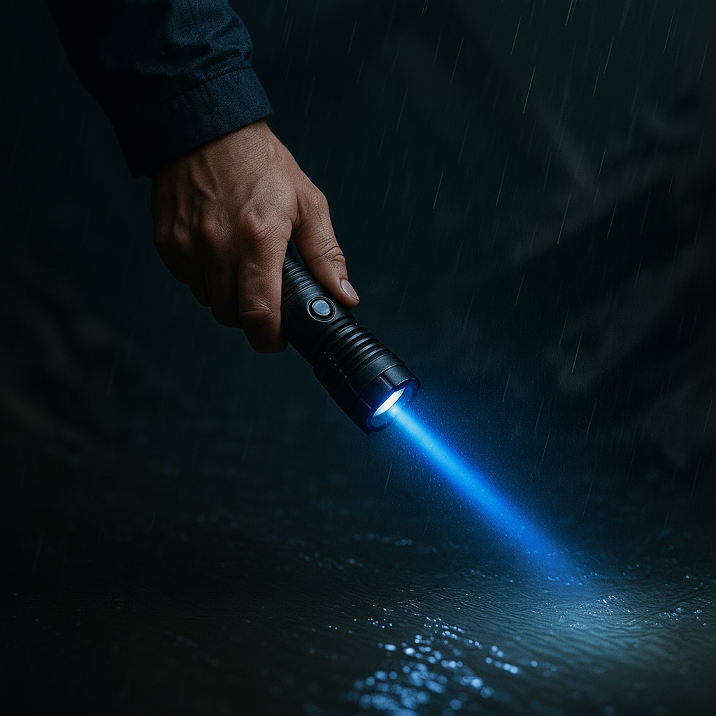 High-Power Blue Laser Tactical Flashlight Torch