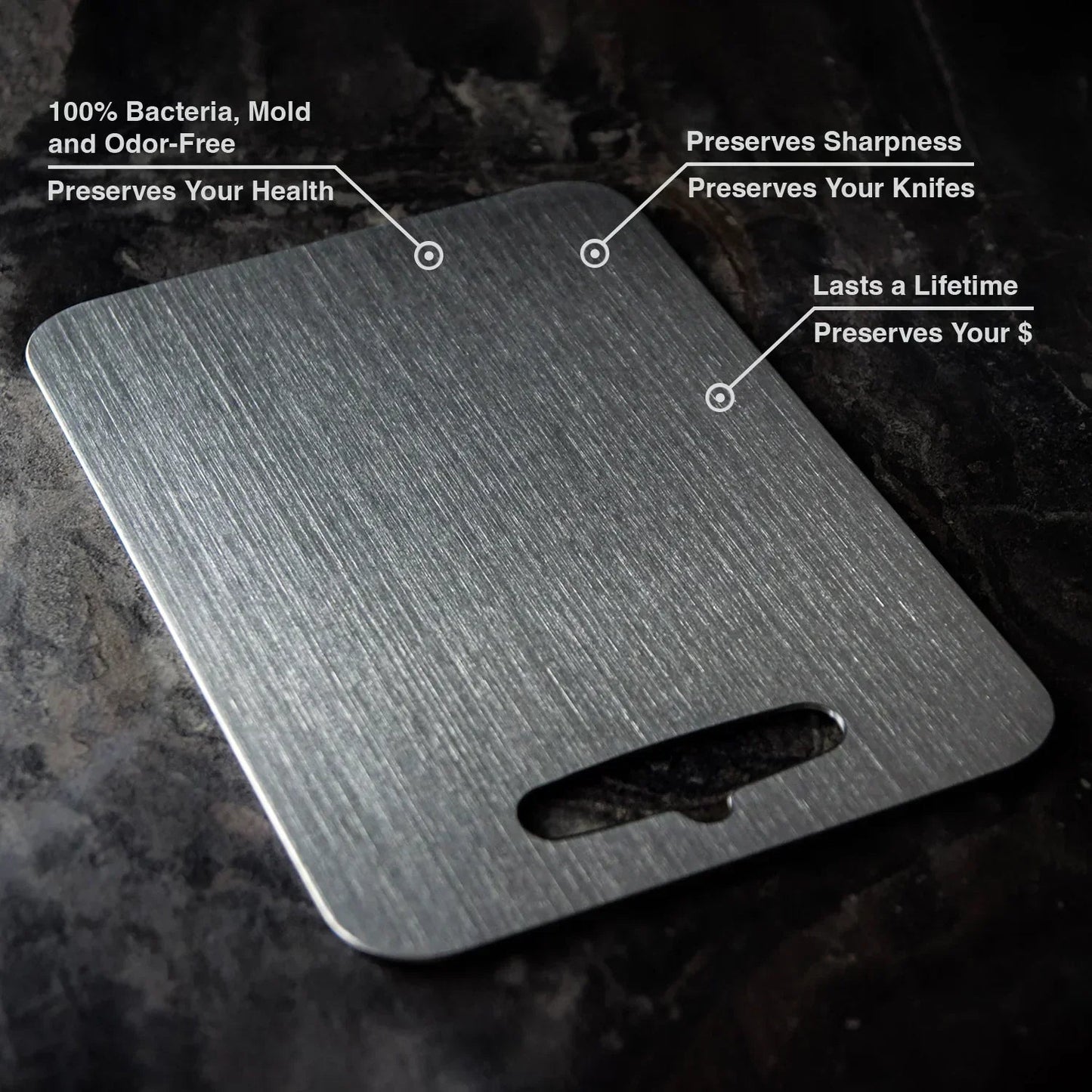 Titanium Cutting Board - BPA-Free, Antibacterial, Scratch-Resistant
