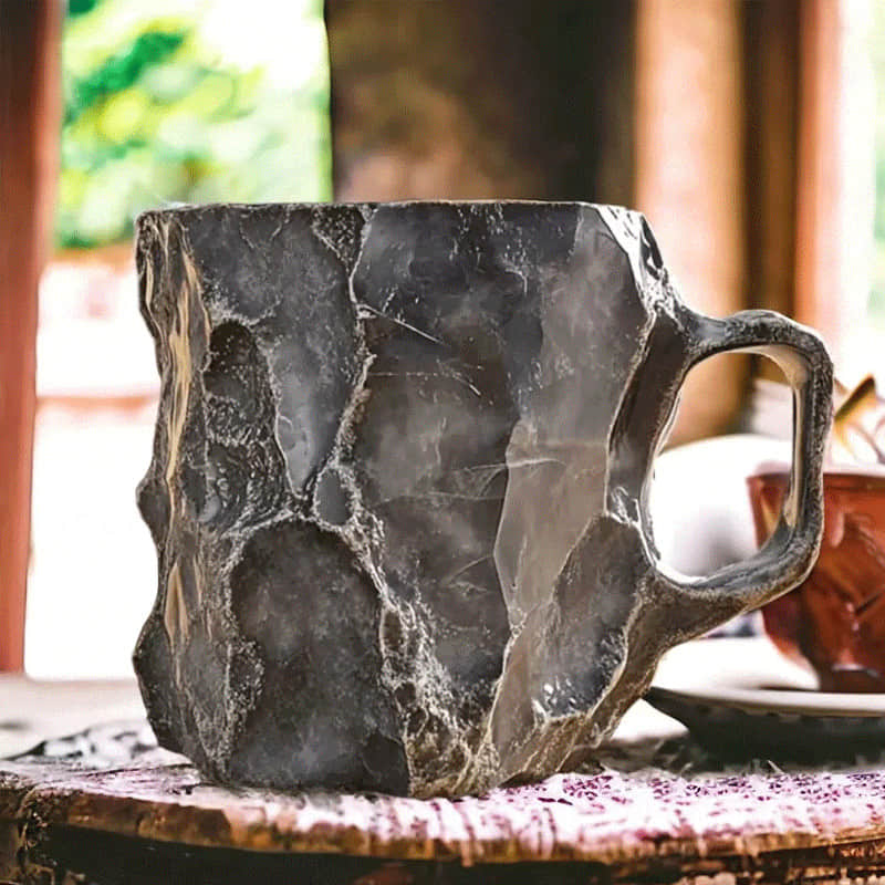 Rock-Textured Stone Coffee Mug