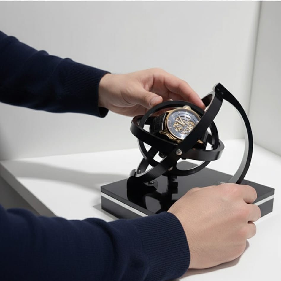 Silent Automatic Watch Winder with Luxurious Wooden Design