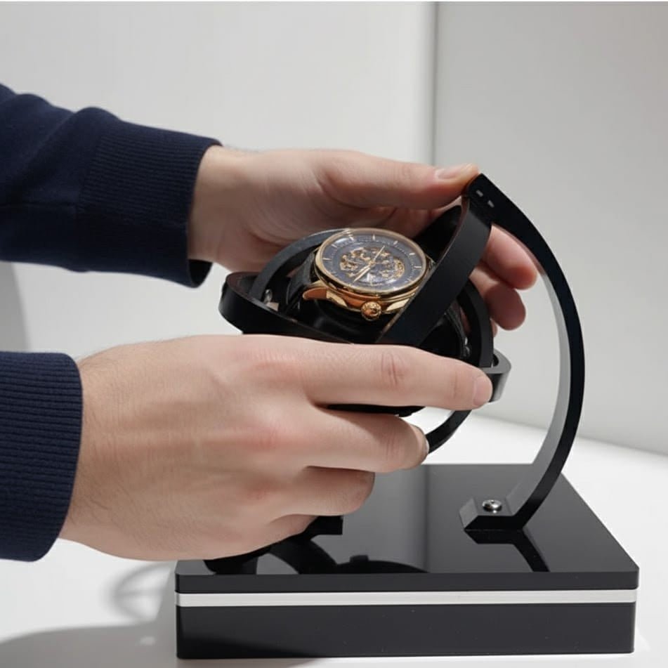Silent Automatic Watch Winder with Luxurious Wooden Design