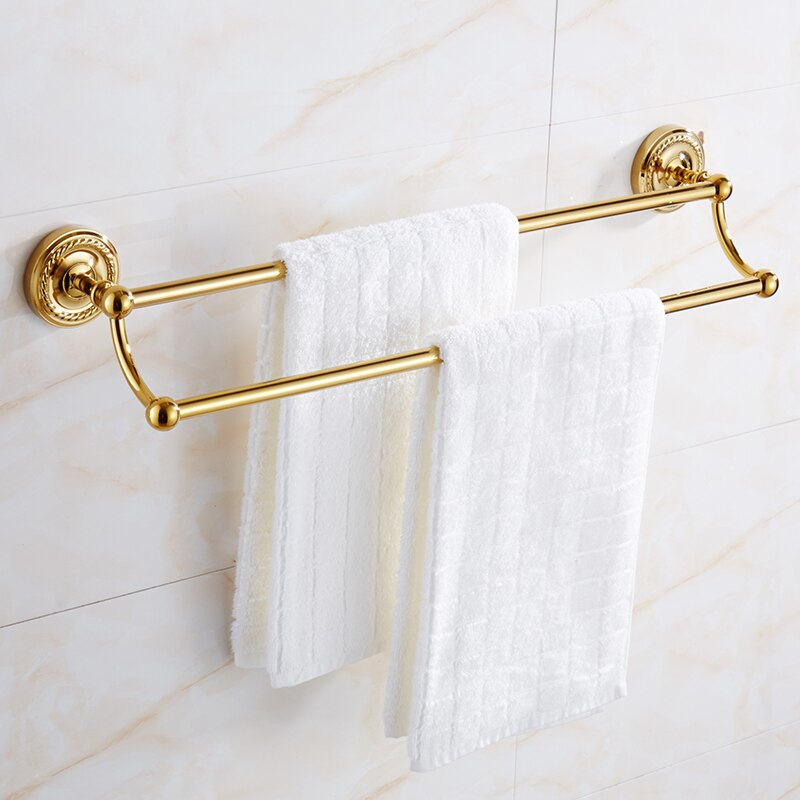 Gold Brass Bathroom Accessory Set