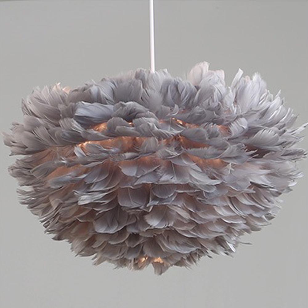 Feather Pendant Lamp in Ivory and Anthracite