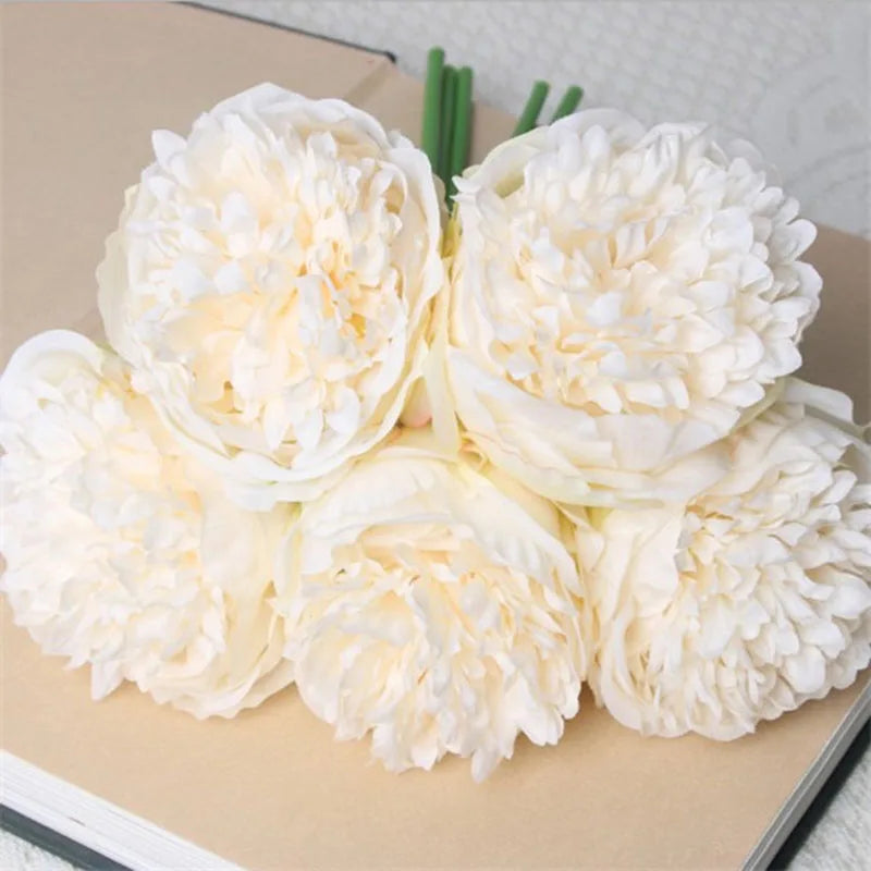 Large Silk Peony Bouquet for Weddings and Home Decor