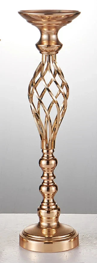 Elegant Metal Candle Holder Set with Floral Design
