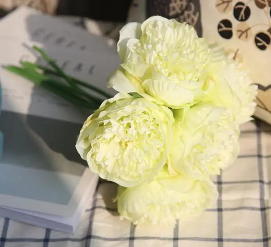 Large Silk Peony Bouquet for Weddings and Home Decor