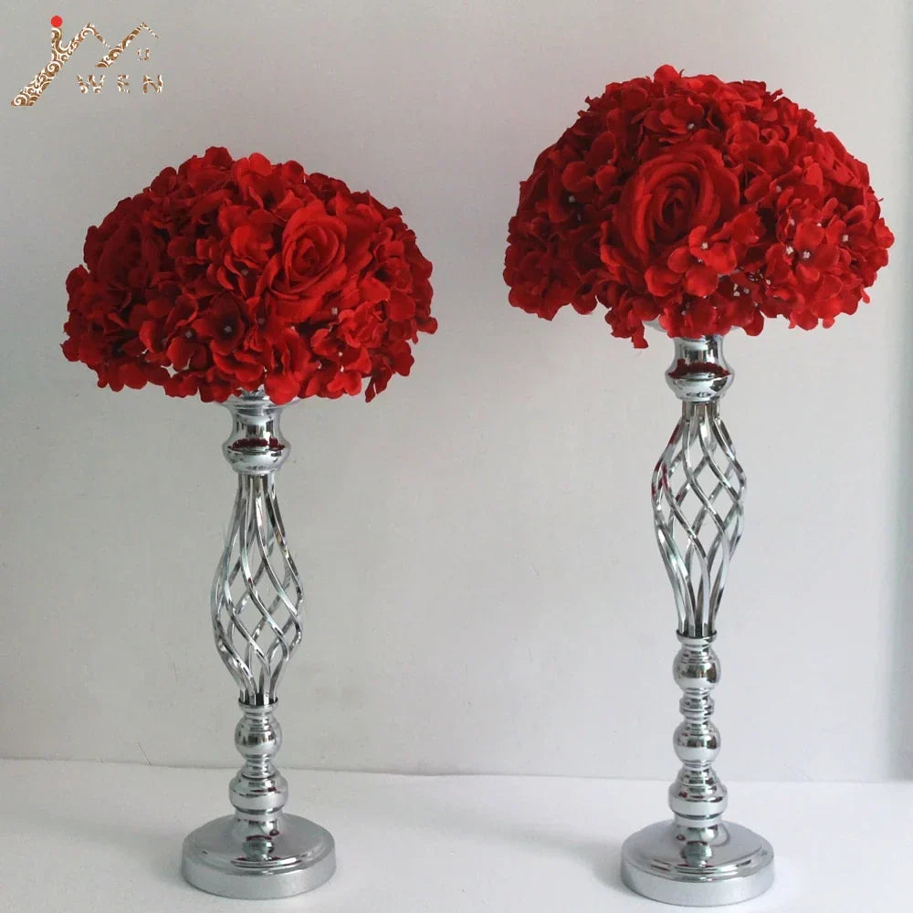 Elegant Metal Candle Holder Set with Floral Design