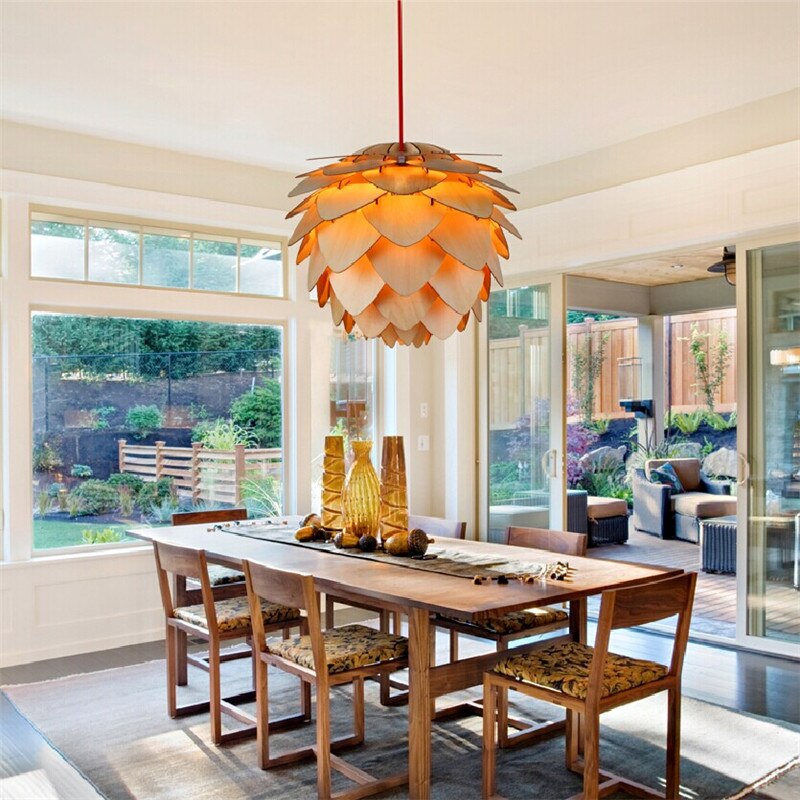 Handcrafted Pine Cone Pendant Light with Adjustable Cord