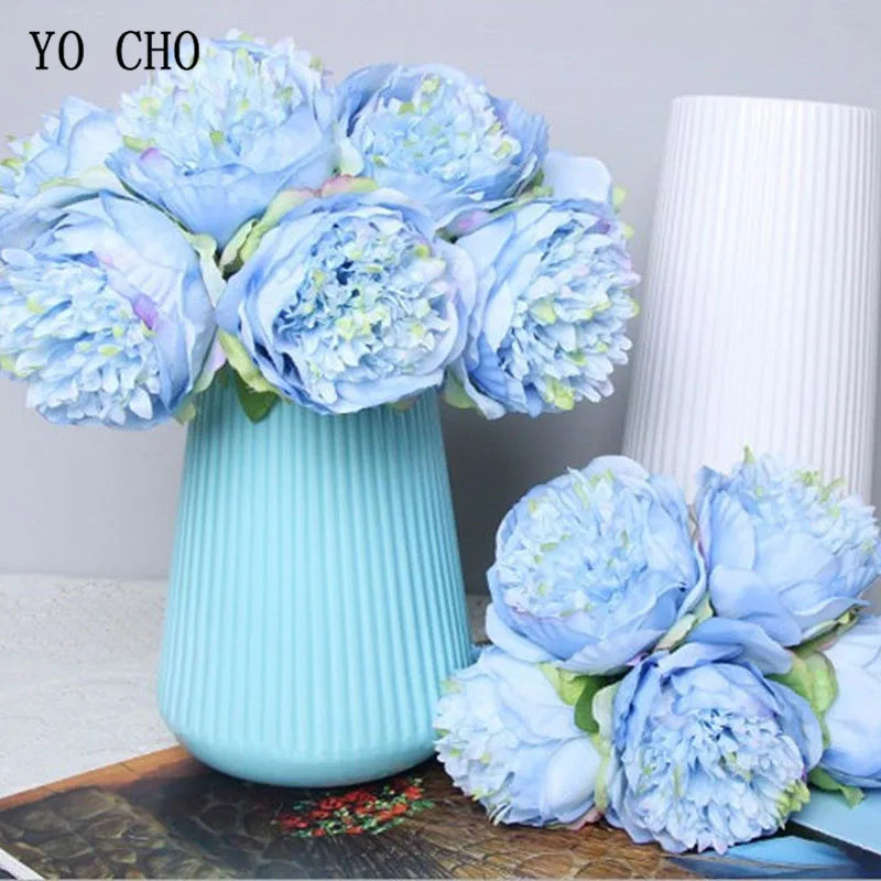 Large Faux Peony Silk Flower Bouquet for Weddings and Home Decor