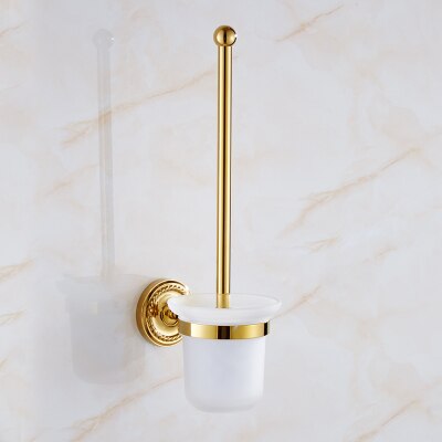 Gold Brass Bathroom Accessory Set