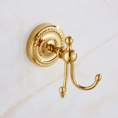 Gold Brass Bathroom Accessory Set