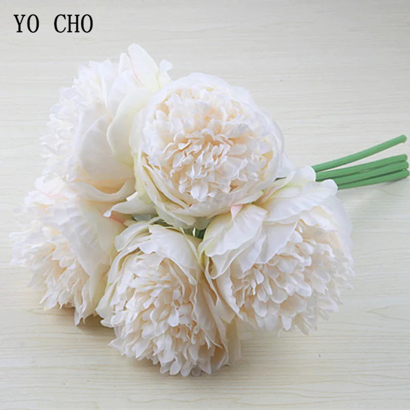 Large Silk Peony Bouquet for Weddings and Home Decor