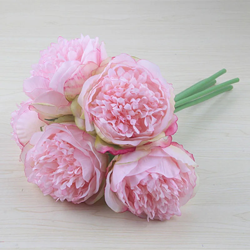 Large Silk Peony Bouquet for Weddings and Home Decor