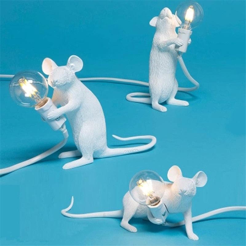 Modern Ceramic Mouse Table Lamp with LED Light